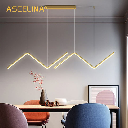ASCELINA Modern LED Pendant Lamps For Dining Room Restaurant Bedroom Black/Gold Chandeliers Home Decor Dimmable Hanging Lights