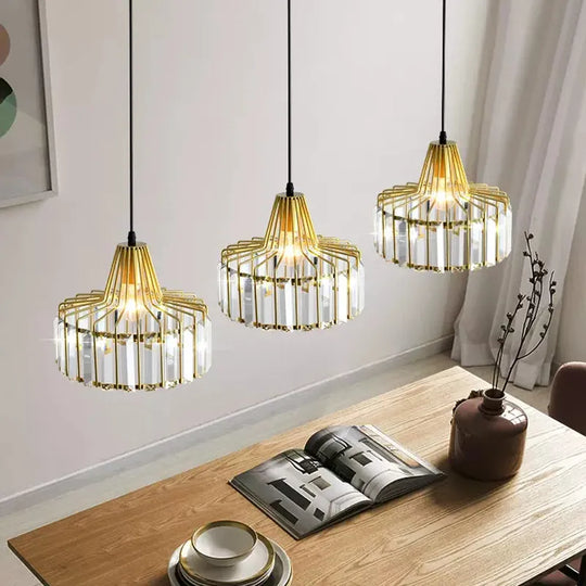 Nordic LED Pendant Lamp For Kitchen Island Dining Room Round Modern Iron Chandelier Black Rest Area Glass Lighting Fixtures E27