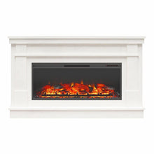 Load image into Gallery viewer, Ameriwood Home Elmdale Wide Mantel with Linear Electric Fireplace, Plaster
