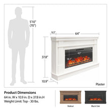 Load image into Gallery viewer, Ameriwood Home Elmdale Wide Mantel with Linear Electric Fireplace, Plaster
