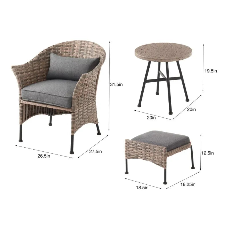 Mainstays Arlington Glen 5-Piece Outdoor Wicker Patio Furniture Set, Brown