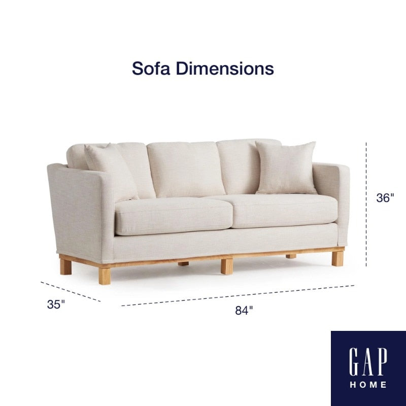 Gap Home Upholstered Wood Base Sofa, Oat