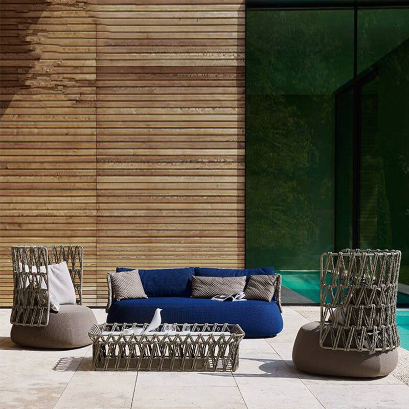 outdoor rattan sofa designer garden hotel terrace leisure furniture