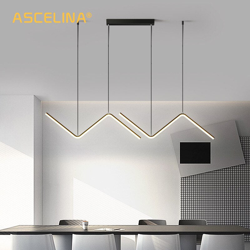 ASCELINA Modern LED Pendant Lamps For Dining Room Restaurant Bedroom Black/Gold Chandeliers Home Decor Dimmable Hanging Lights