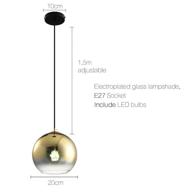 Modern Living room/Bedroom Glass Ball Hanging Lights - decoratebyyou