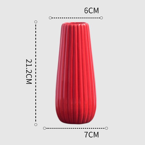 1Pcs Red drum ceramic vase set - decoratebyyou