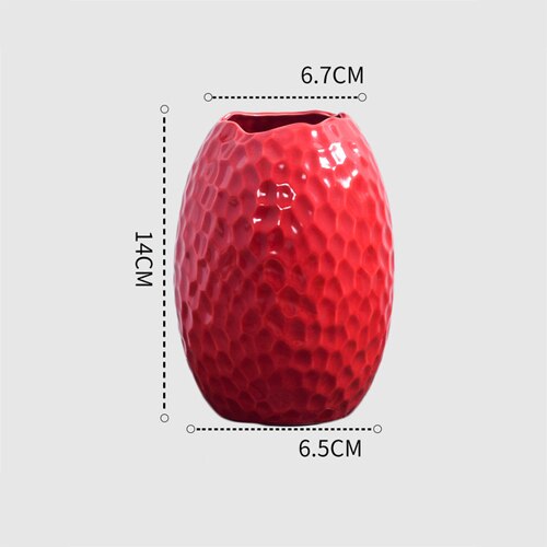 1Pcs Red drum ceramic vase set - decoratebyyou