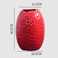 Load image into Gallery viewer, 1Pcs Red drum ceramic vase set - decoratebyyou
