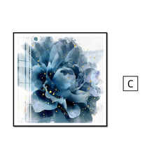 Load image into Gallery viewer, golden slivery and Ink blue Abstract - decoratebyyou
