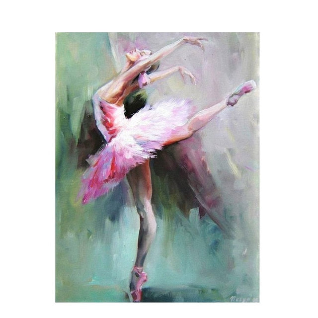 Abstract Ballerina Portrait Oil Painting on Canvas - decoratebyyou