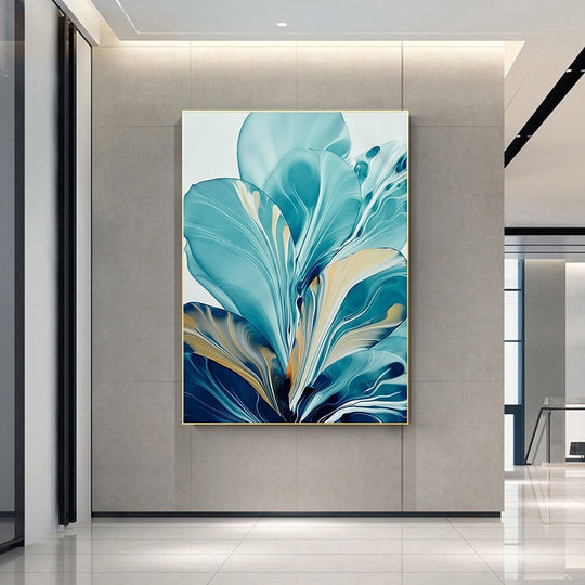 Flower Big Leaf Splash Abstract Wall Art - decoratebyyou