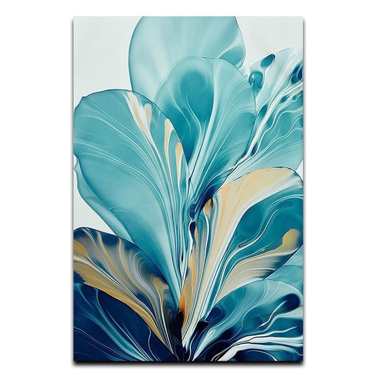 Flower Big Leaf Splash Abstract Wall Art - decoratebyyou