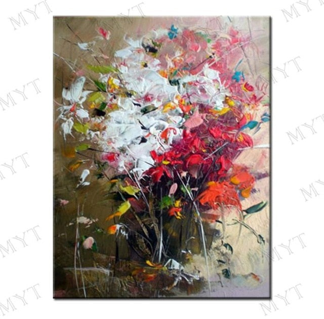 Floral Purple Abstract Oil Painting - decoratebyyou