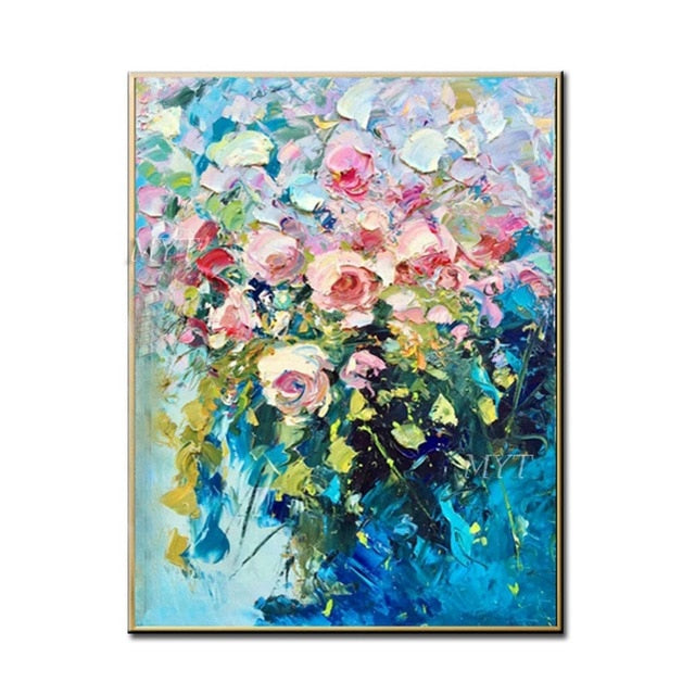 Floral Purple Abstract Oil Painting - decoratebyyou