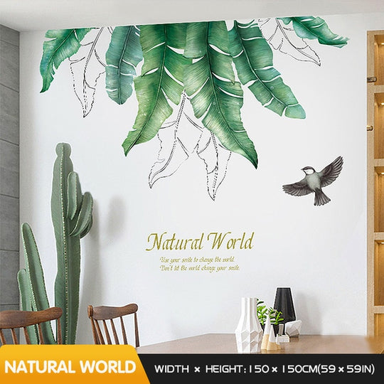 Fresh leaves wall stickers self-adhesive - decoratebyyou