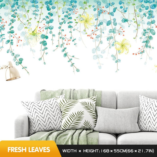 Fresh leaves wall stickers self-adhesive - decoratebyyou