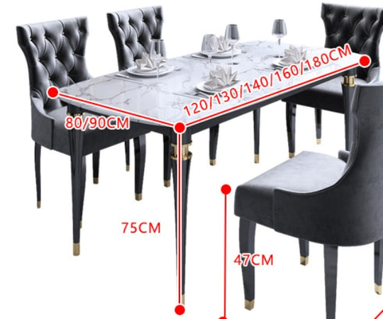 Light luxury post-modern American marble solid wood dining table and chair combination - decoratebyyou