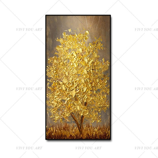 Hand Painted Knife Gold Tree - decoratebyyou