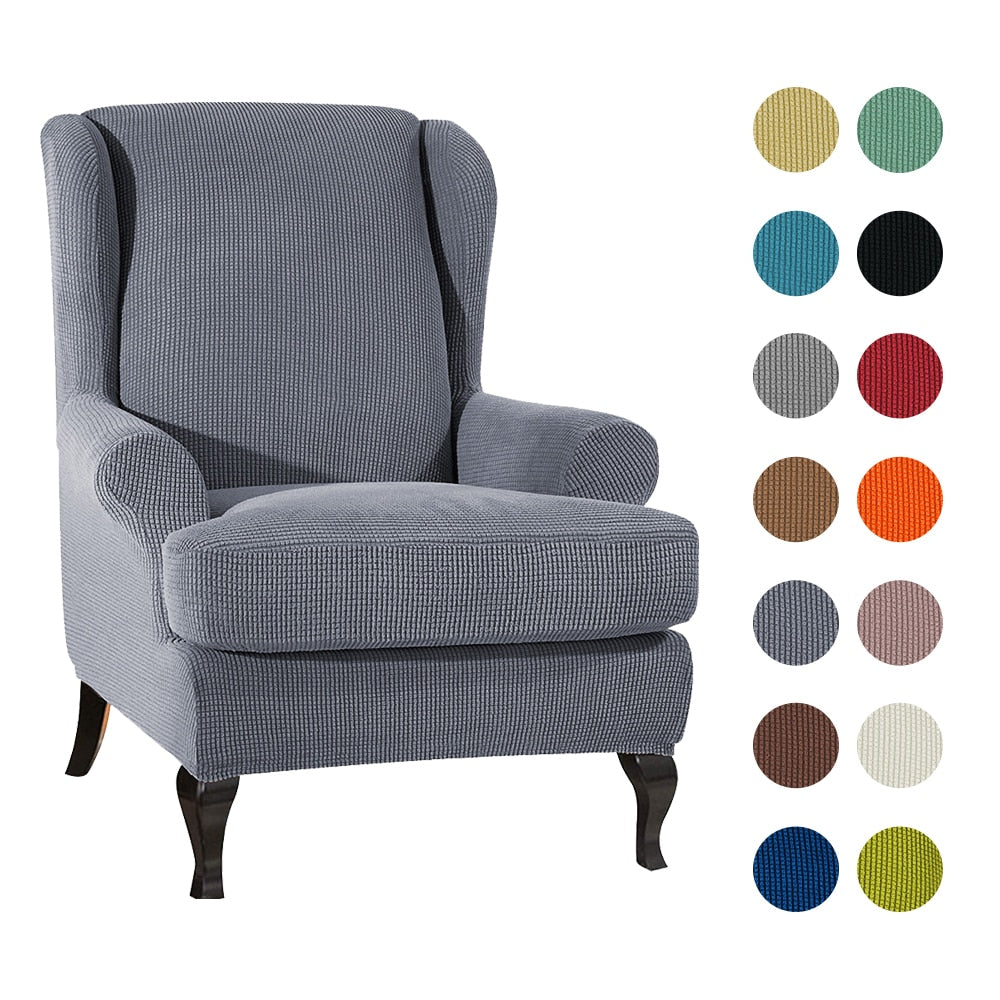 Solid Color Arm Back Chair Cover - decoratebyyou