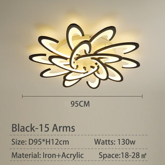 Modern Led Ceiling Light Black White Frame - decoratebyyou