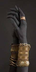 African Art Black Hands With Golden Jewellery - decoratebyyou