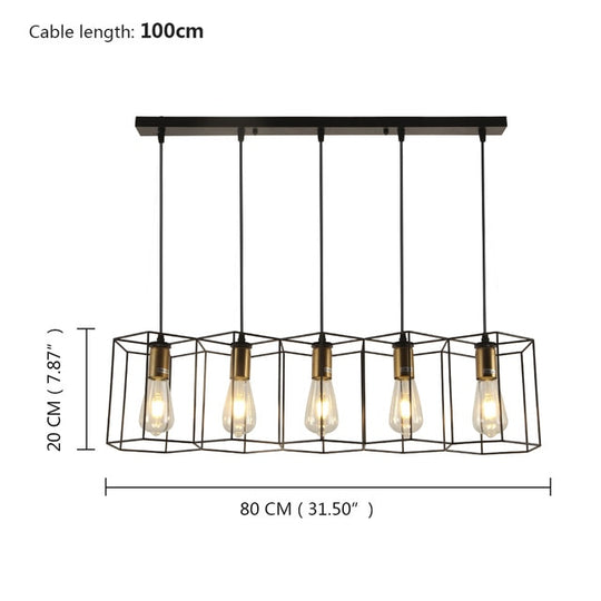 Loft 3/5 Light Metal Bar Hanging Light Fixture - decoratebyyou