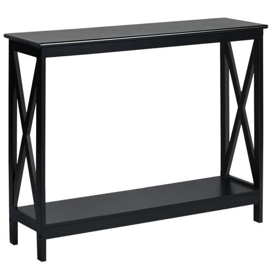 2-Tier Console Table X-Design Bookshelf Sofa Side Accent Table