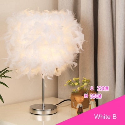 Simple And Stylish Feather Table Lamp - decoratebyyou