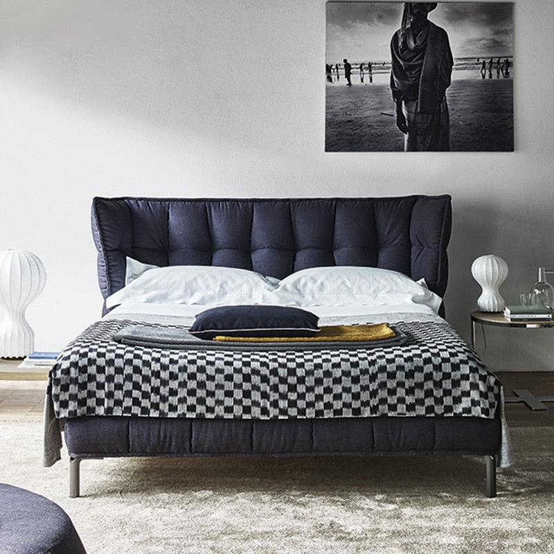 Designer Italian double bed Nordic fabric - decoratebyyou